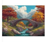 AMBATTERY Landscape Latch Hook Kits for Adultsanime Mountain Forests Cross Stitch Rug Making Kit，Carpet Crochet Kits Embroidery Set Needlework Crafts for Home Decor 23x35in