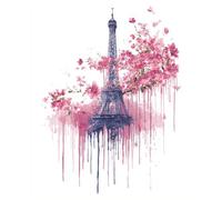 AMBATTERY Landscape Rug Making Kit for Adultsiron Tower and Flowering Trees Latch Hook Kits Rugs Large for Adults Beginners,DIY Crochet Set，Tapestry Making Kit，Embroidery Sofa Cushion Carpet 23x35in