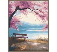AMBATTERY Landscape Tapestry Kit Anime Flower Tree Latch Hook Rug Kit Large Pre-Printed Pattern Canvas Rugs Embroidery Crafts for Adults Handicrafts DIY Carpet 31x63in