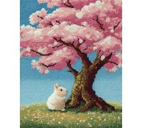 AMBATTERY Landscape Tapestry Kit Anime Flower Tree Latch Hook Rug Kits for Adults Beginners DIY Craft Doormat Carpet Making Kit Apestry Gift Home Decorations 21x29in