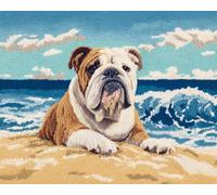 AMBATTERY Large Rug Making Kit Dogs on the Beach 60x90cm