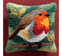 AMBATTERY Latch Hook Cushion Kit Animals Birds 43x43cm Latch Hook Pillow Case Kits DIY Cross Stitch Embroidery Kit Crochet Craft Kits Home Decor