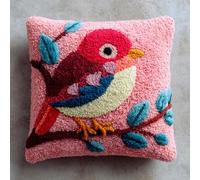 AMBATTERY Latch Hook Kit Cushion, Animals Birds DIY Pillow Materials Knitted Embroidered Pillow Embroidery Latch Hook Carpet Kit,43x43cm