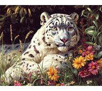 AMBATTERY Latch Hook Kit Rug Cartoon Leopard Animals And Flowers Diy Latch Hook Kits Printed Latch Hook Rugs Set Diy Tapestry Carpet Making For Adults Beginners Home Decor 23x35in