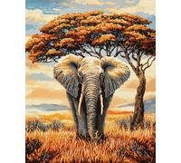 AMBATTERY Latch Hook Kit Rug elephant animal Latch Hook Kit DIY Latch Hook Kit Self Latch Kit for Children and Adults Interlocking Hook Rug 31x63in