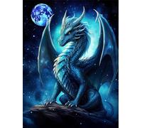 AMBATTERY Latch Hook Kit Rug fantasy starry sky dragon Latch Hook Kit,DIY Carpet Making Kits for Kids and Adults,Home Decoration,Snap Hook Rug Set 23x35in