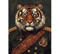 AMBATTERY Latch Hook Kits Fantasy Tiger Animal DIY Latch Hook Rug Kits for Adults Beginners Large Carpet Making Kit Tapestry Knitting Set with Instructions 35x46in