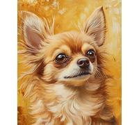 AMBATTERY Latch Hook Kits For Adults Cartoon Chihuahua Animal Latch Hook Rug Kits For Adults Beginners Extra Large,Diy Crochet Set ,Tapestry Making Kit,Embroidery Sofa Cushion Carpet 23x35in
