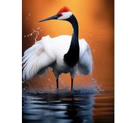 AMBATTERY Latch Hook Kits For Adults Crane Animal Latch Hook Kit，Diy Carpet Making Kits For Beginners And Adults，Home Decoration，Cross Stitch Rug Set Cushion 31x45in