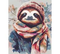 AMBATTERY Latch Hook Kits For Adults Fantasy Sloth Animal Doormat Carpet Making Kits，Interlocking Hook Rug Gift Packing Diy For Teenager/Adults With Printed Canvas 31x63in