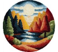 AMBATTERY Latch Hook Kits for Adults,Latch Hook Rug Kit,Pastoral Scenery