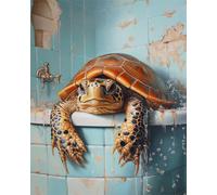 AMBATTERY Latch Hook Kits For Adults Retro Turtle Animal Rug Making Kit For Adults Large Cushion Latch Mat Yourself Knotting Beginners,Diy Latch Hook Kits Tapestry 35x46in
