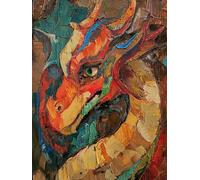 AMBATTERY Latch Hook Kits Rugs Cartoon Dragon Handmade Self Knotting Set, Tapestry Kits For Adults Cushion Large Latch Hook Rug Pre-Printed Pattern Rug Embroidery Craft For Adults 31x63in