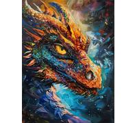 AMBATTERY Latch Hook Kits Rugs Colorful Dragon Latch Hook Rug Kits For Adults Extra Large, Crochet Kit For Beginners, Rug Making Kits，Embroidery Sofa Cushion Rug 23x35in