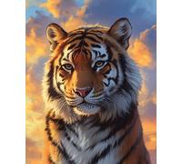AMBATTERY Latch Hook Kits Rugs Fantasy Tiger Animal Doormat Carpet Making Kits，Interlocking Hook Rug Gift Packing Diy For Teenager/Adults With Printed Canvas 31x63in