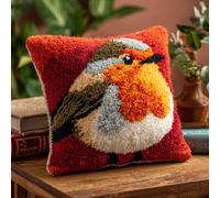 AMBATTERY Latch Hook Pillow Kits Animals Birds Pillow Cover Latch Hook Crafts Crochet Knitted Hooking Pillowcase Cushion Crafts 17x17inch
