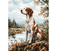 AMBATTERY Latch Hook Rug Kit Dog Animal By The River Diy Latch Hook Kits Printed Rugs Set Diy Tapestry Carpet Making For Adults Beginners Home Decor 31x63in