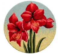 AMBATTERY Latch Hook Rug Kit Latch Hook Kits for Adults,Red Flowers