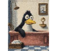 AMBATTERY Latch Hook Rug Kit Penguins Taking a Bath 90x120cm