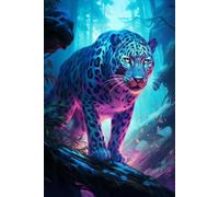 AMBATTERY Latch Hook Rug Kits for Adults Fantasy Forests Leopard Latch Hook Rug Cross Stitch Embroidery Set,DIY Tools for Beginners,Adults,Tapestry Kit Cushion Knotting Carpets 31x45in