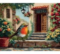 AMBATTERY Latch Hook Tapestry Kit Birds in the Courtyard 90x120cm