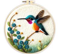 AMBATTERY Needle Felting Kit for Beginners, Flowers and Birds Needle Felting Painting Kit, Needle Felting Tools, Wool Roving, Needle Felting Needles and Pad, Wool Felting Kit