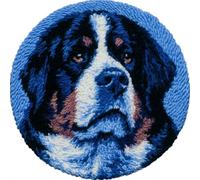 AMBATTERY Round DIY Latch Hook Rug Kits,Animal Dog