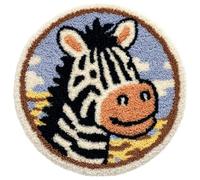 AMBATTERY Round DIY Latch Hook Rug Kits,Animal Zebra
