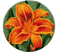 AMBATTERY Round Latch Hook Kits for Adults,Latch Hook Rug Kit,Lily Flowers