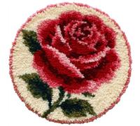 AMBATTERY Round Latch Hook Kits for Adults,Rug Making Kit,Peony Flowers
