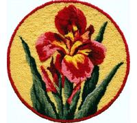 AMBATTERY Round Latch Hook Kits for Adults,Rug Making Kit,Red Flowers
