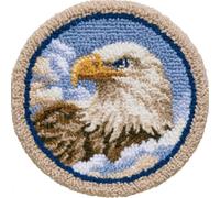 AMBATTERY Round Latch Hook Kits Pre-Printed Rug,Animal Eagle