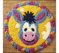 AMBATTERY Round Shape Latch Hook Kits Rug,Animal Donkey