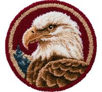 AMBATTERY Round Shape Latch Hook Kits Rug,Animal Eagle