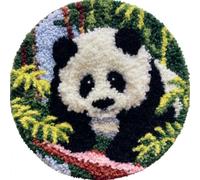 AMBATTERY Round Shape Latch Hook Kits Rug,Animal Panda