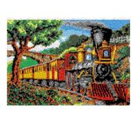 AMBATTERY Rug Making Kit For Adults Cartoon Retro Train Doormat Carpet Making Kits，Gift Packing Diy For Kids/Adults With Printed Canvas 20x15in
