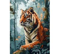 AMBATTERY Rug Making Kit For Adults forests Tiger Animal Latch Hook Rug Kits For Adults Beginners Extra Large,Diy Crochet Set ，Tapestry Making Kit，Embroidery Sofa Cushion Carpet 35x46in