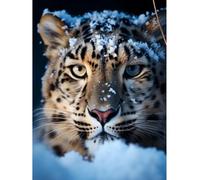 AMBATTERY Rug Making Kit for Adults Leopards in The Snow Latch Hook Kits Printed Rugs Set DIY Tapestry Carpet Making for Adults Beginners Home Decor 21x29in
