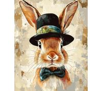 AMBATTERY Rug Making Kit For Adults Rabbit In The Hat Latch Hook Kit,Diy Carpet Making Kits For Beginners And Adults,Home Decoration,Cross Stitch Rug Set Cushion 21x29in