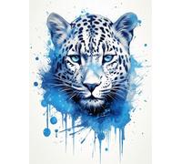 AMBATTERY Rug Making Kit for Adults Watercolor Leopard Animals Latch Hook Rug Kits for Adults Beginners Extra Large,DIY Crochet Set,Tapestry Making Kit，Embroidery Sofa Cushion Carpet 21x29in