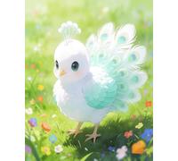 AMBATTERY Stamped Cross Stitch Kits for Adults,Animal Peacock