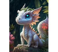AMBATTERY Tapestry Kit Cartoon Dragon Animal Latch Hook Rug Kits for Adults Yourself Knotting Set with Hooks DIY Carpet Make Tapestry Home Doormat 23x35in