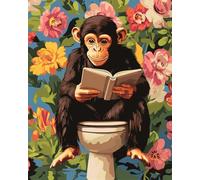 AMBATTERY Tapestry Kit Cartoon Monkey Animal Latch Hook Rug Cross Stitch Embroidery Set,DIY Tools for Beginners,Adults,Tapestry Kit Cushion Knotting Carpets 35x46in