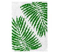 AMBATTERY Tapestry Kit Green Leaves Latch Hook Rug For Yourself Knotting Set Adults With Hooks Diy Carpet Make Yourself At Home Office Front Door 20x15in