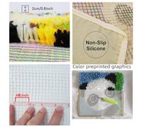 AMBATTERY Tapestry Kit Leopard Animal and Moon DIY Latch Hook Kit for Adults Beginners,Cross Stitch Set Carpet Making Cushion Needlework Embroidery Craft Kits Cushion 21x29in