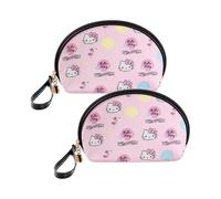 AmBealla 2PCS Cosmetic Bag Portable Storage Bag for Women,Cute Compact Travel Makeup Bag for Keys and Phone,Portable Bag for Girls, 6-Pink 2pcs