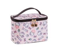 AmBealla Cosmetic Bag Large Makeup Bags Pink Travel Case with Makeup Brush Holder,Cosmetic Organizer for Women,Toiletry Bag for Skincare&Beauty Tools Sweet Cute for Girls