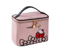 AmBealla Makeup Bag Large Waterproof Cosmetic Bags with Makeup Brush Holder,Cute Printed Makeup Organizer for Women Traveling,Portable Toiletry Bag for Girls