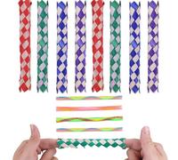 AMBEERT 12 Pieces Finger Trap, Chinese Finger Trap, Finger Trap Toy, Bird Chew Foraging Chopper Toy, Adults Finger Puppets, Birthday Party Favors and Supplies (Green, Blue, Red, Purple)