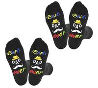 AMBEERT 2 Pairs Dad Socks, Novelty Socks, Personalised Dad Gifts, Daddy Socks, For Father's Day Mother's Day Birthday Thanksgiving Day Christmas Day Gifts (Black)